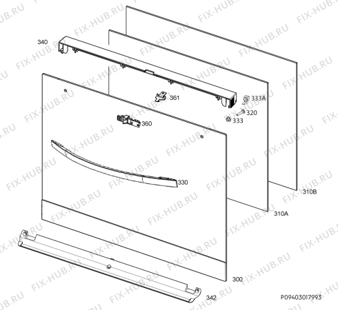 Взрыв-схема плиты (духовки) Rosenlew RMK608X - Схема узла Door